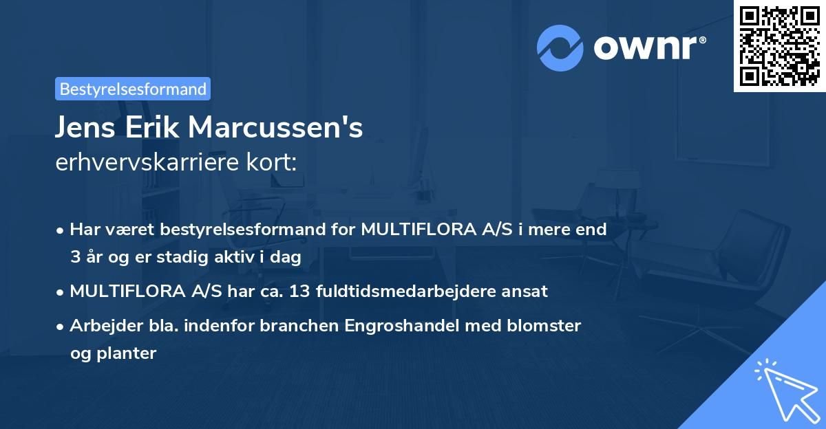 Jens Erik Marcussen's erhvervskarriere kort