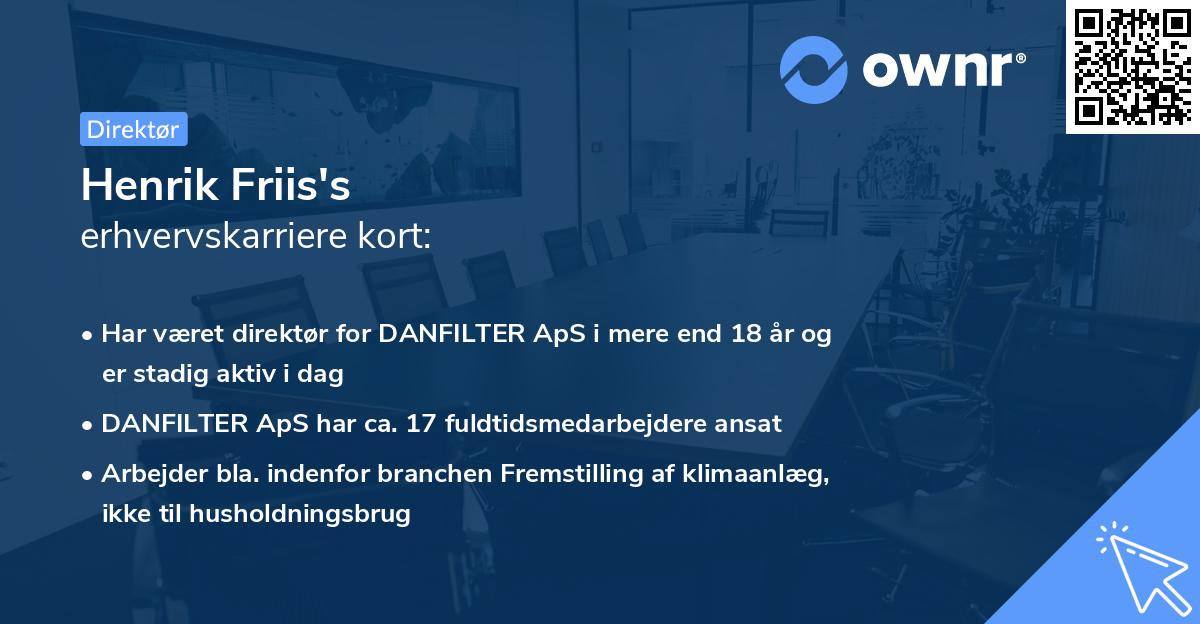 Henrik Friis's erhvervskarriere kort