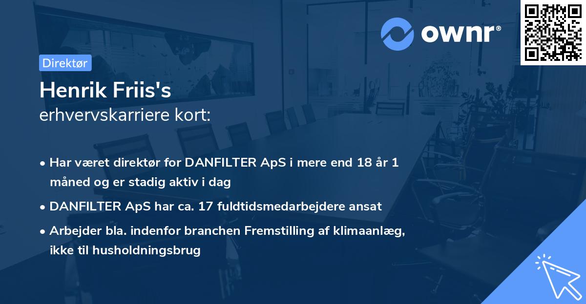 Henrik Friis's erhvervskarriere kort