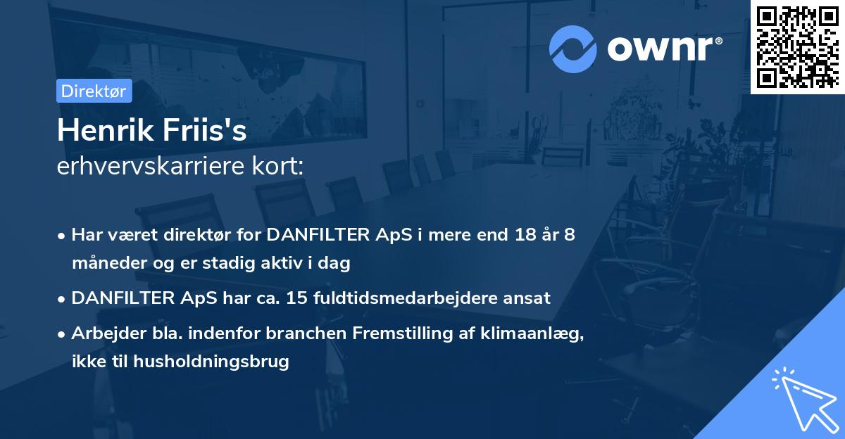 Henrik Friis's erhvervskarriere kort