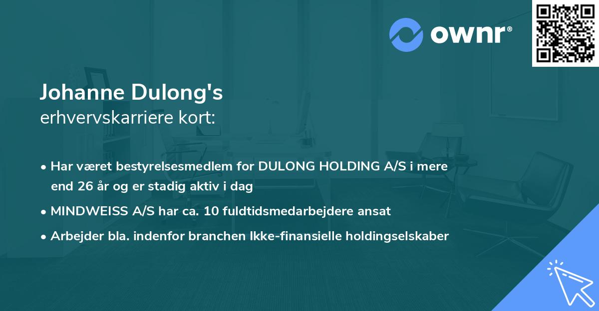 Johanne Dulong's erhvervskarriere kort