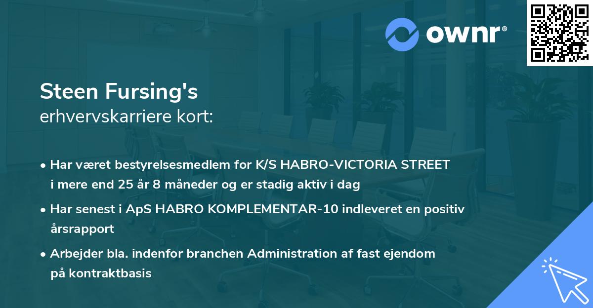 Steen Fursing's erhvervskarriere kort