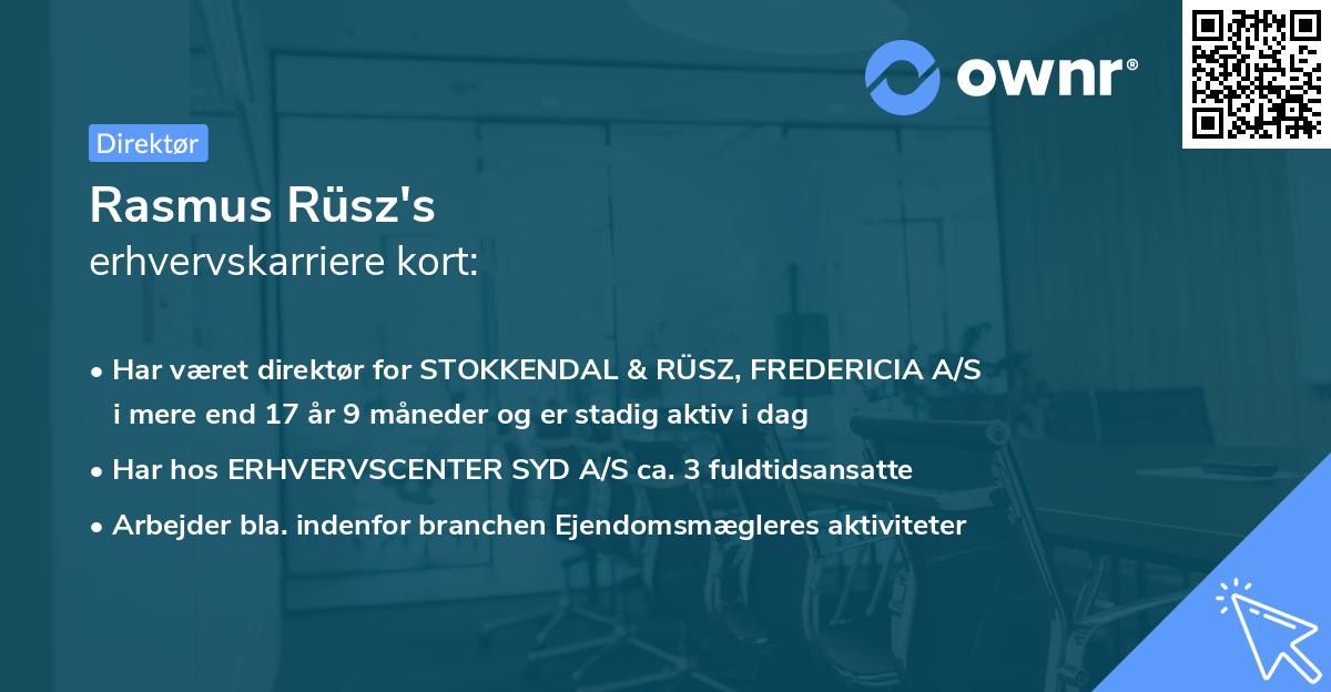 Rasmus Rüsz's erhvervskarriere kort