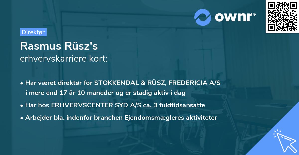 Rasmus Rüsz's erhvervskarriere kort