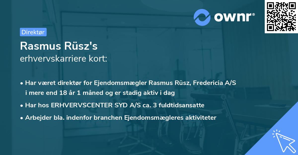 Rasmus Rüsz's erhvervskarriere kort