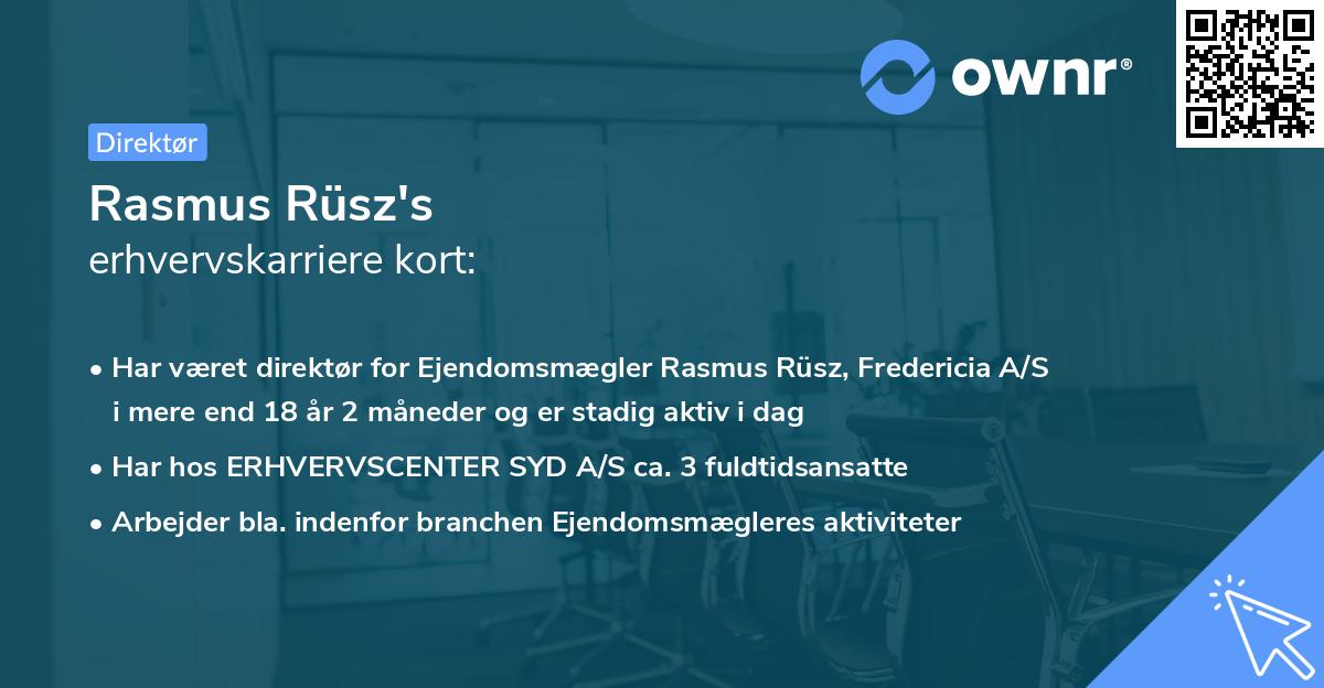 Rasmus Rüsz's erhvervskarriere kort