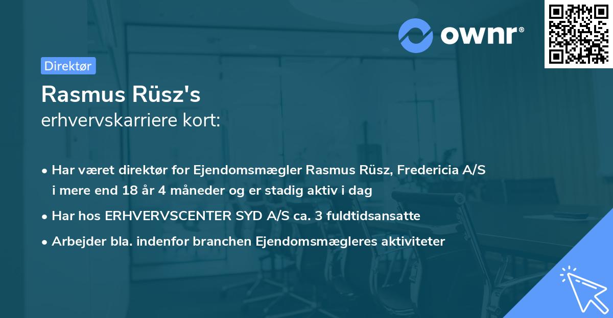 Rasmus Rüsz's erhvervskarriere kort