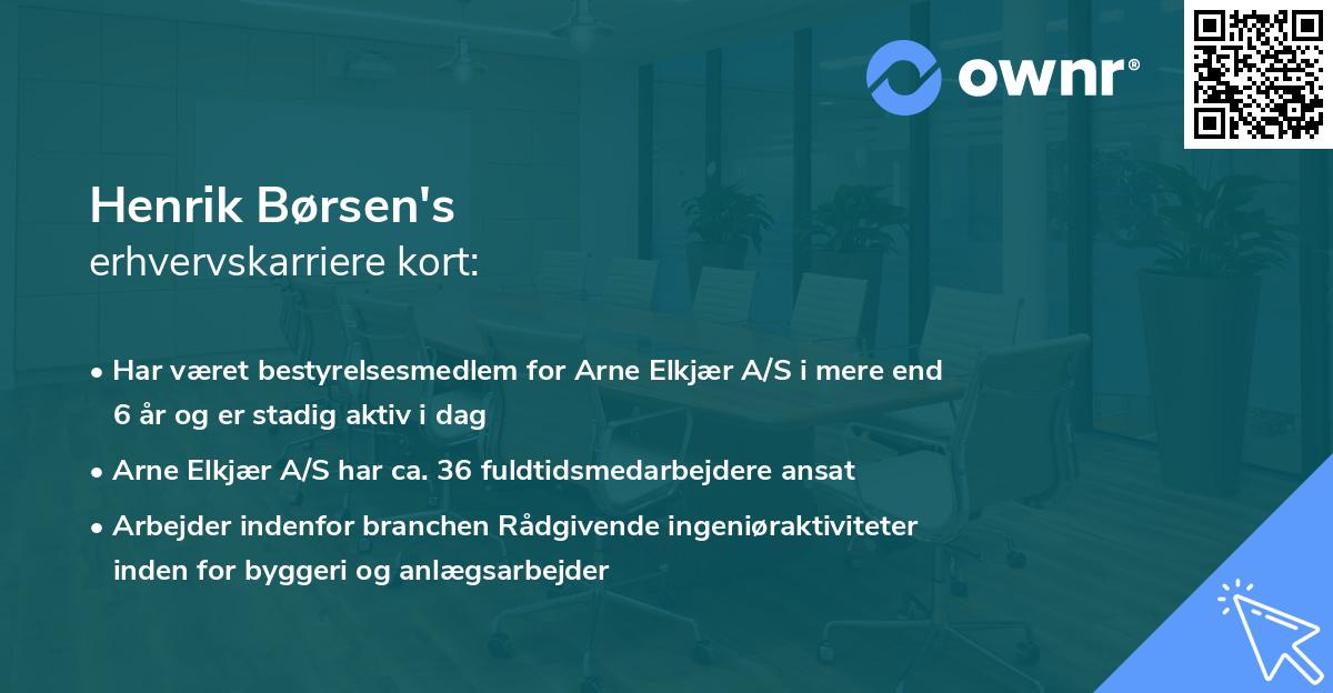 Henrik Børsen's erhvervskarriere kort