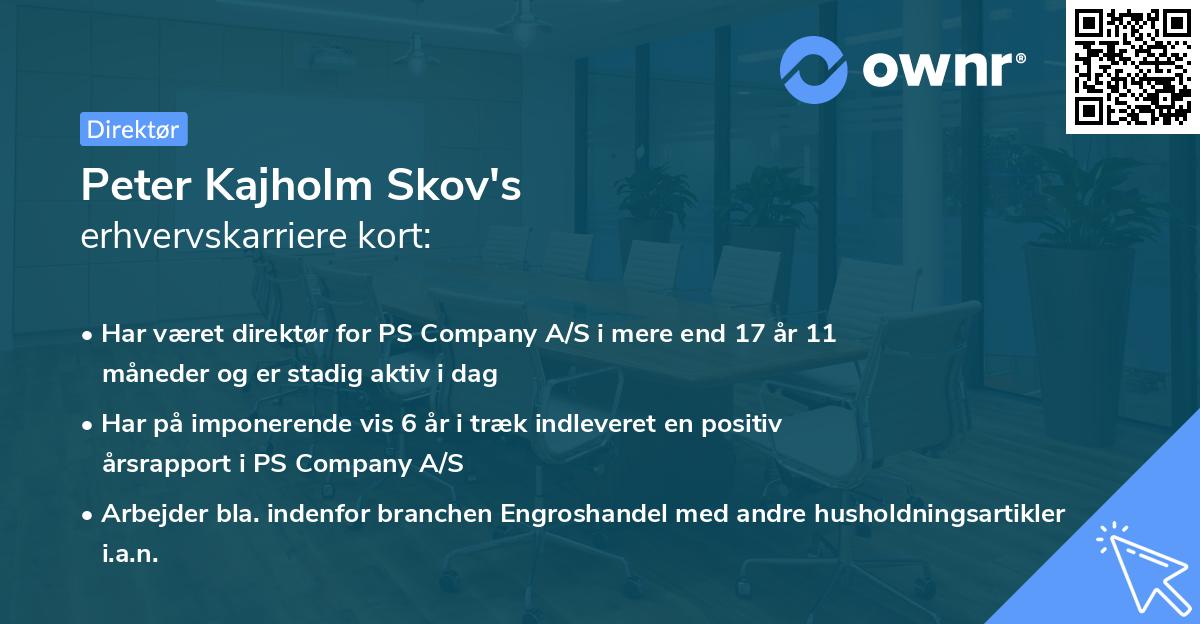 Peter Kajholm Skov's erhvervskarriere kort
