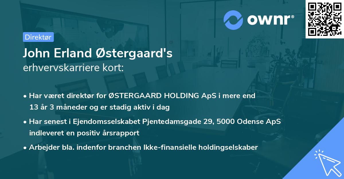 John Erland Østergaard's erhvervskarriere kort