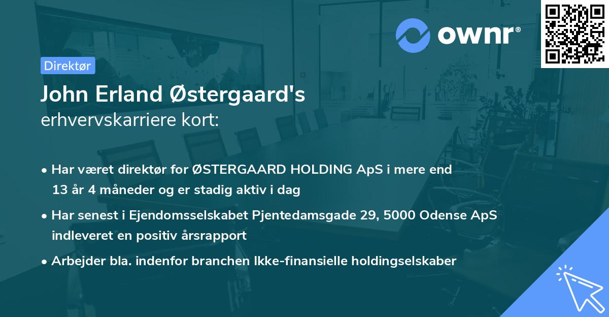 John Erland Østergaard's erhvervskarriere kort