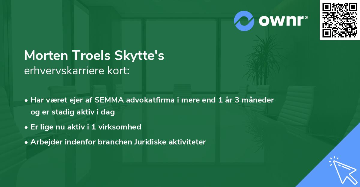 Morten Troels Skytte's erhvervskarriere kort