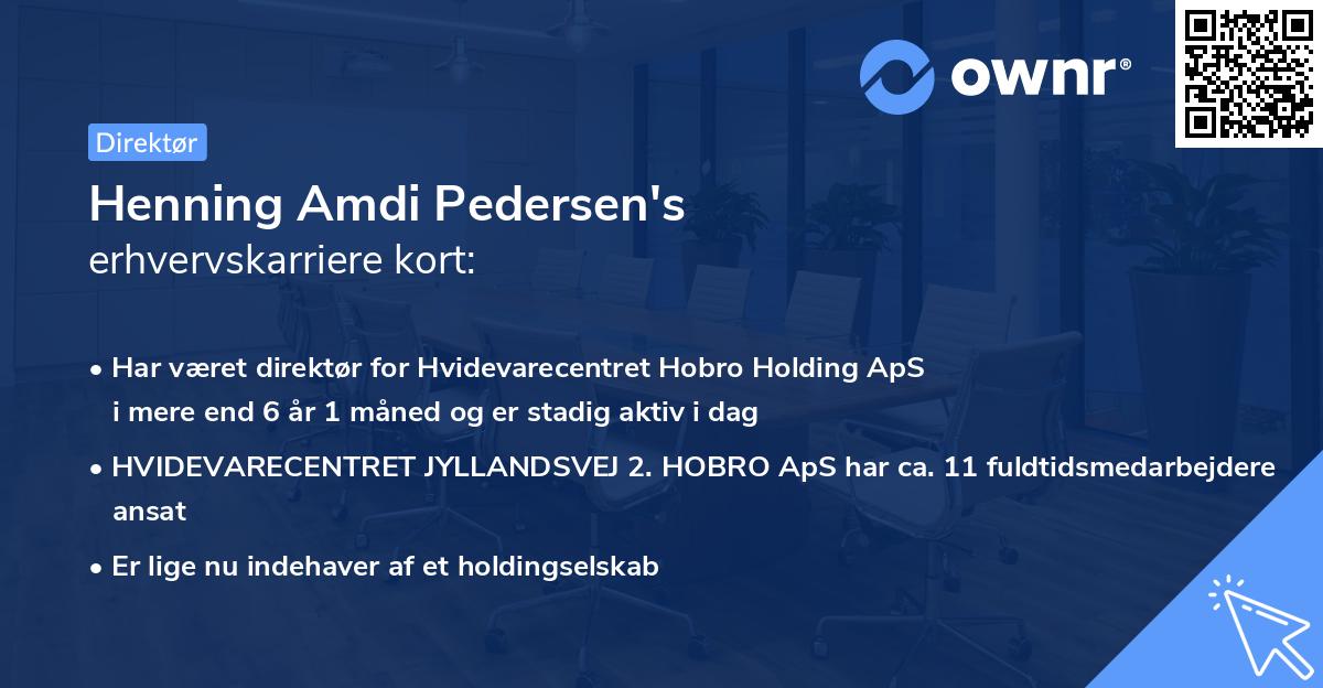 Henning Amdi Pedersen's erhvervskarriere kort