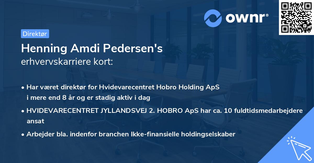 Henning Amdi Pedersen's erhvervskarriere kort