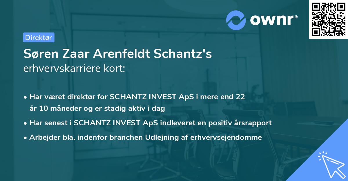 Søren Zaar Arenfeldt Schantz's erhvervskarriere kort
