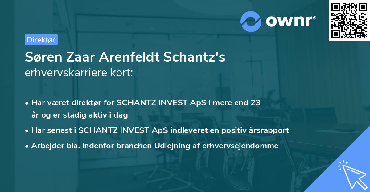Søren Zaar Arenfeldt Schantz's erhvervskarriere kort