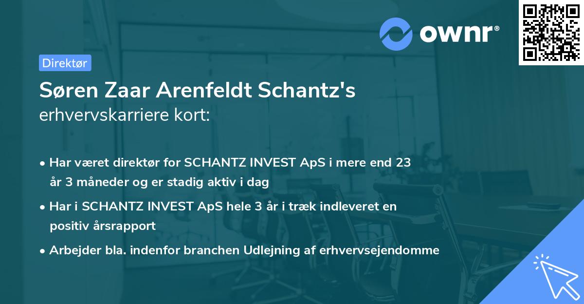 Søren Zaar Arenfeldt Schantz's erhvervskarriere kort