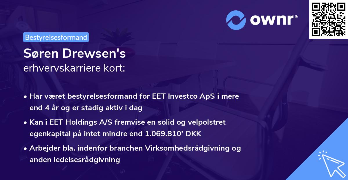 Søren Drewsen's erhvervskarriere kort