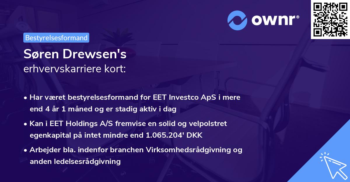 Søren Drewsen's erhvervskarriere kort