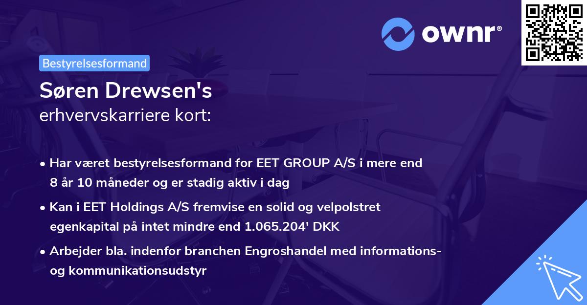 Søren Drewsen's erhvervskarriere kort