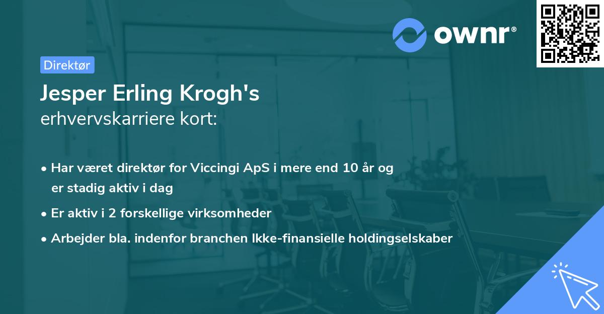Jesper Erling Krogh's erhvervskarriere kort