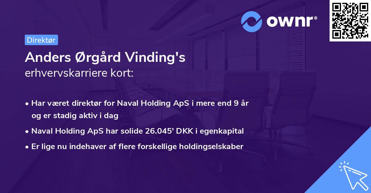 Anders Ørgård Vinding's erhvervskarriere kort