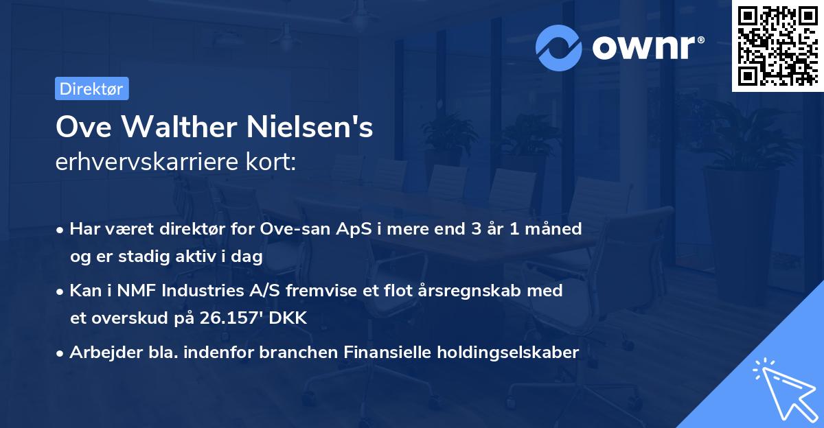 Ove Walther Nielsen's erhvervskarriere kort