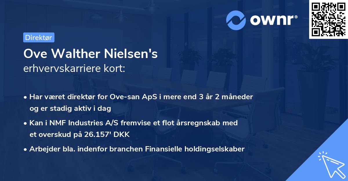 Ove Walther Nielsen's erhvervskarriere kort