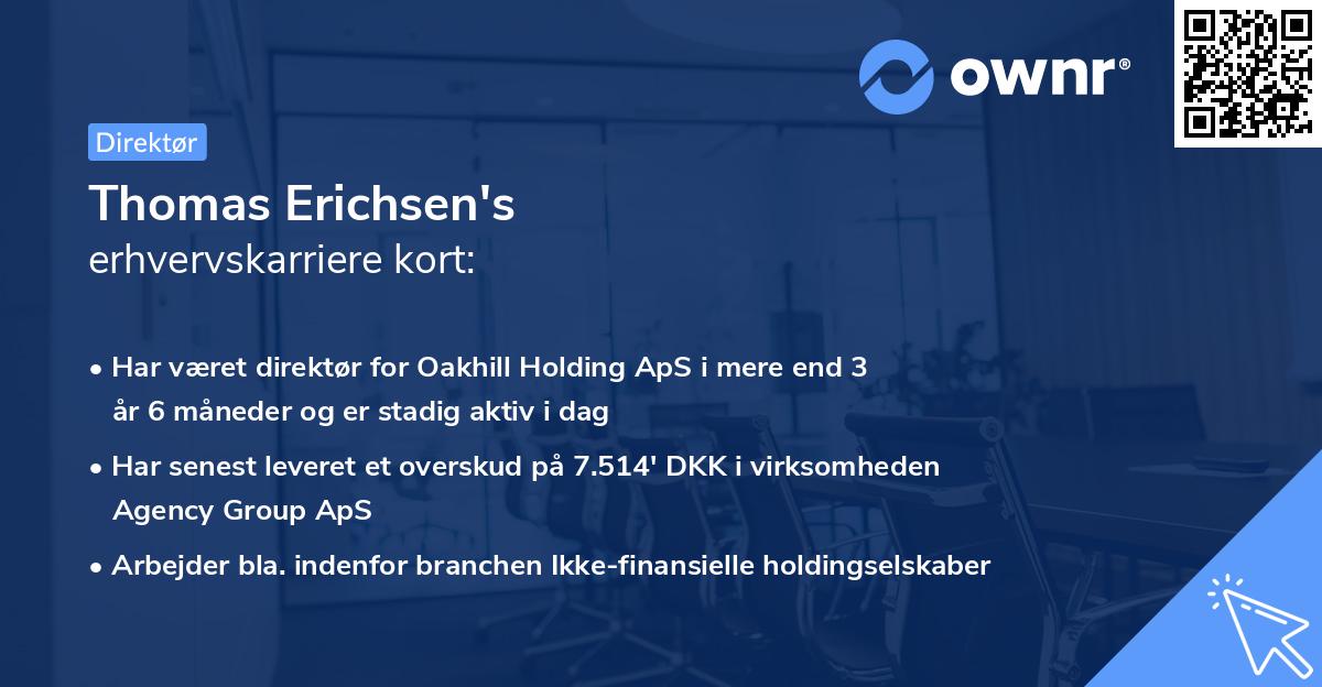 Thomas Erichsen's erhvervskarriere kort