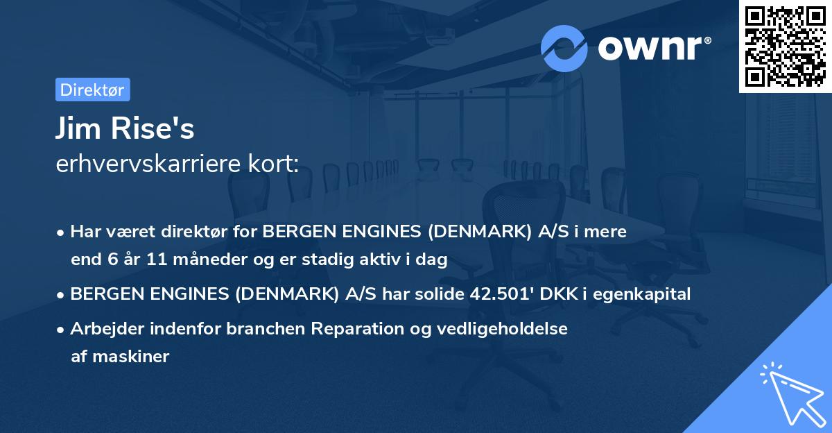 Jim Rise's erhvervskarriere kort