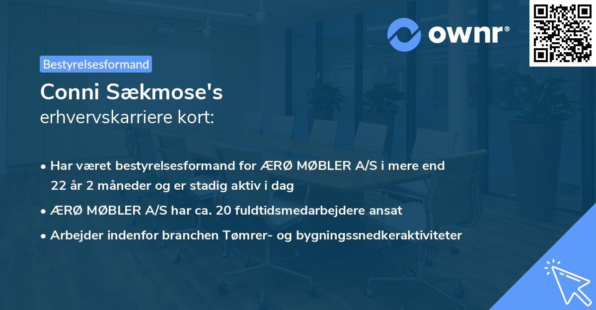 Conni Sækmose's erhvervskarriere kort