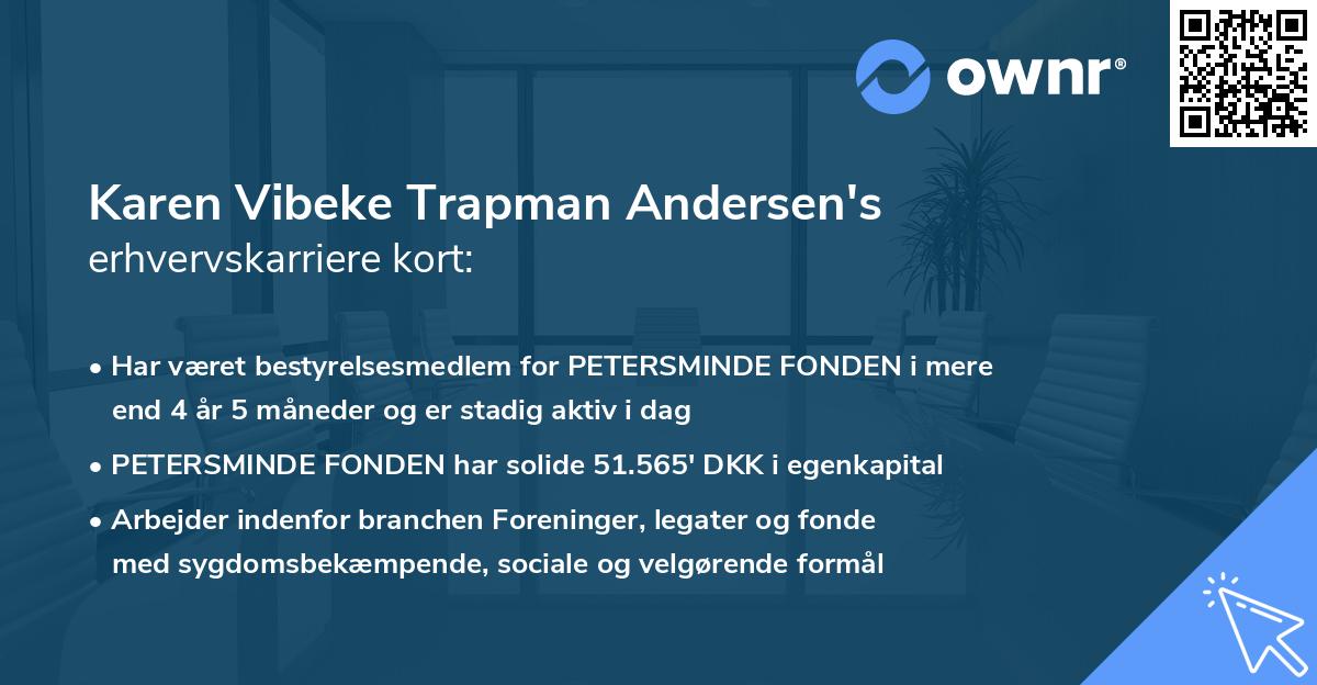 Karen Vibeke Trapman Andersen's erhvervskarriere kort