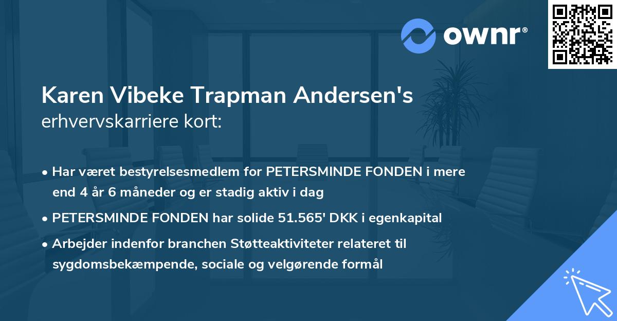 Karen Vibeke Trapman Andersen's erhvervskarriere kort