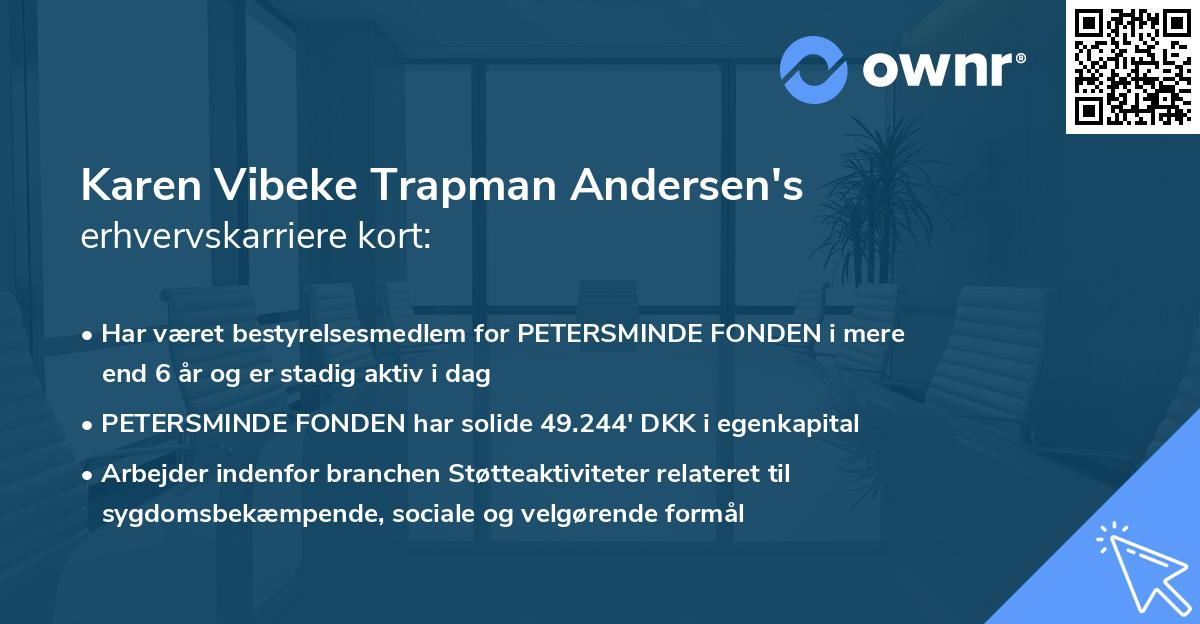 Karen Vibeke Trapman Andersen's erhvervskarriere kort