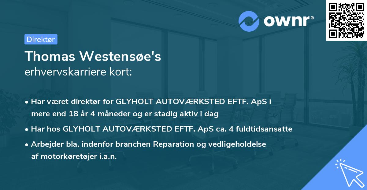 Thomas Westensøe's erhvervskarriere kort