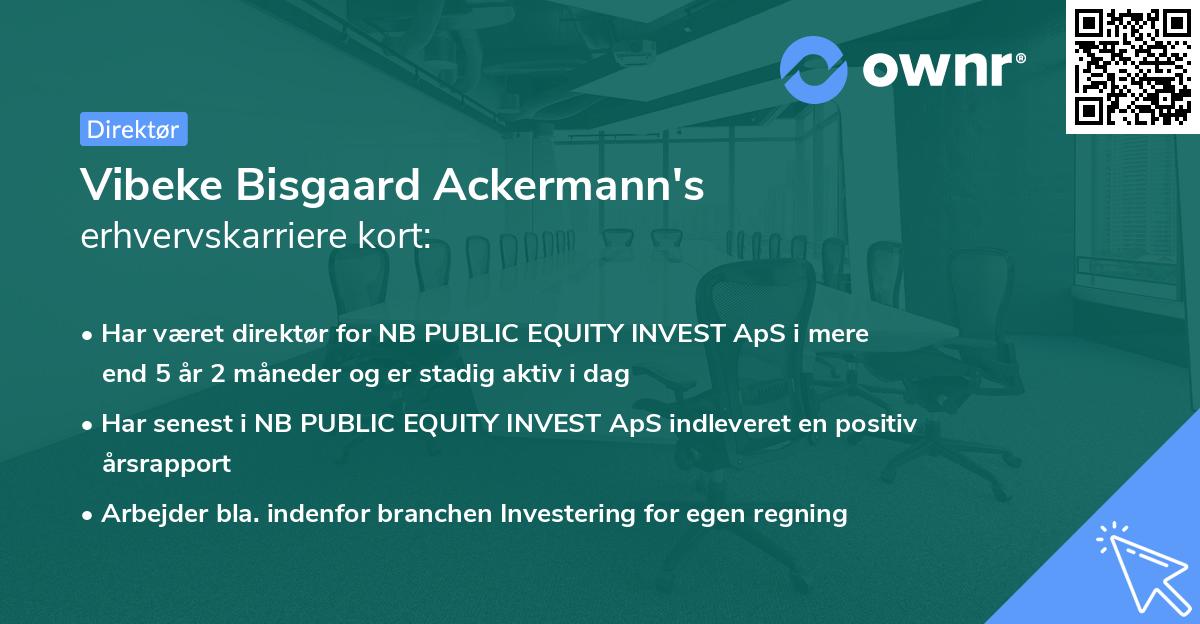 Vibeke Bisgaard Ackermann's erhvervskarriere kort