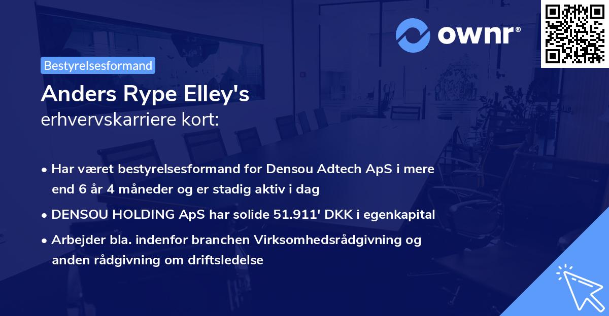 Anders Rype Elley's erhvervskarriere kort