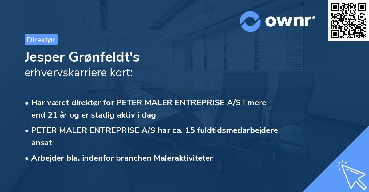 Jesper Grønfeldt's erhvervskarriere kort