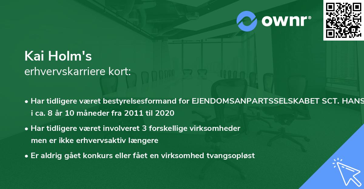 Kai Holm's erhvervskarriere kort