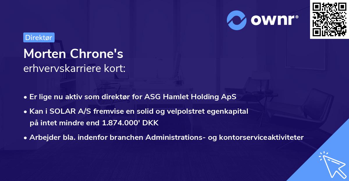 Morten Chrone's erhvervskarriere kort