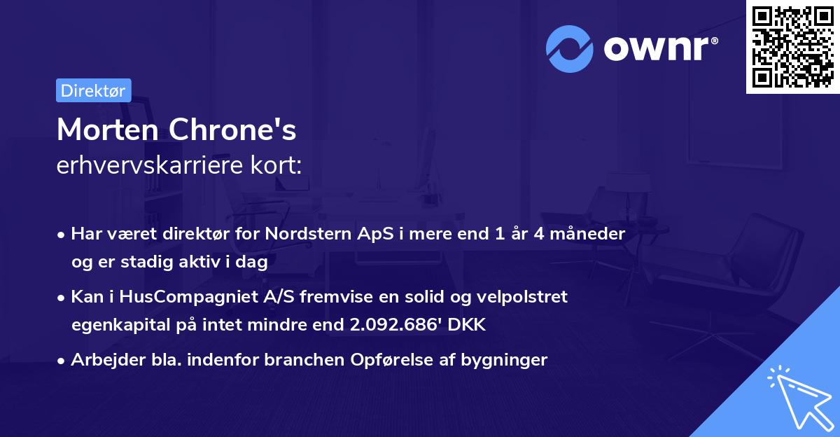 Morten Chrone's erhvervskarriere kort