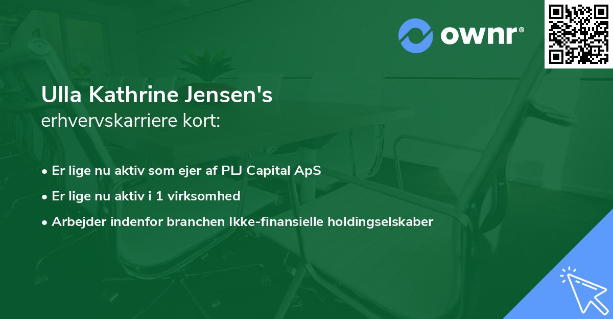 Ulla Kathrine Jensen's erhvervskarriere kort