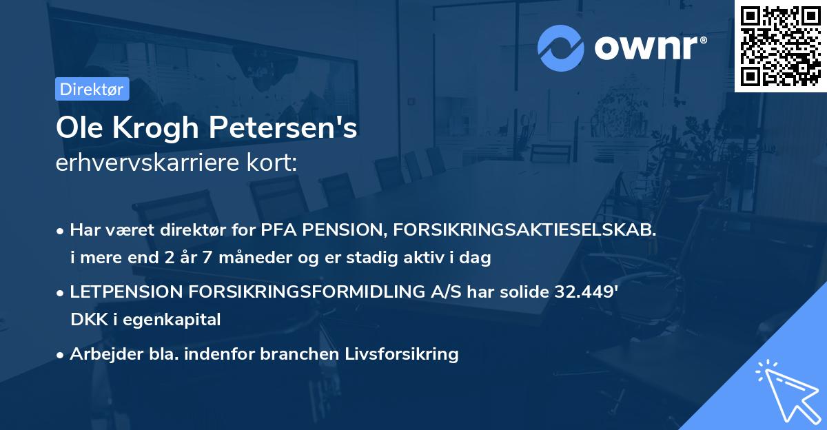 Ole Krogh Petersen's erhvervskarriere kort