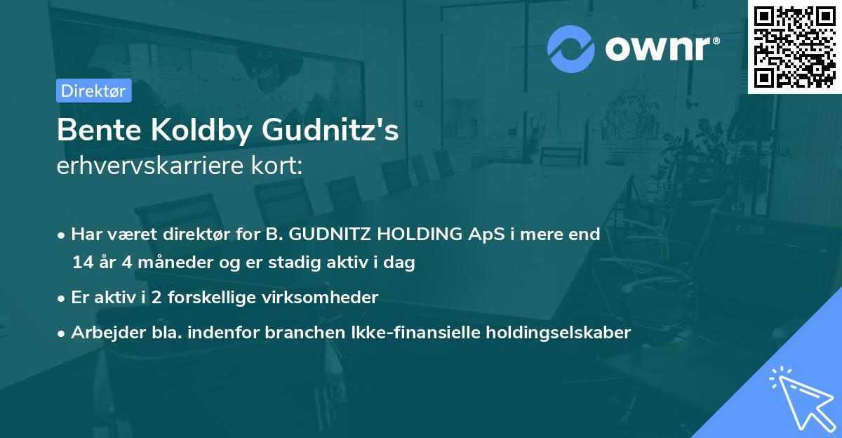 Bente Koldby Gudnitz's erhvervskarriere kort
