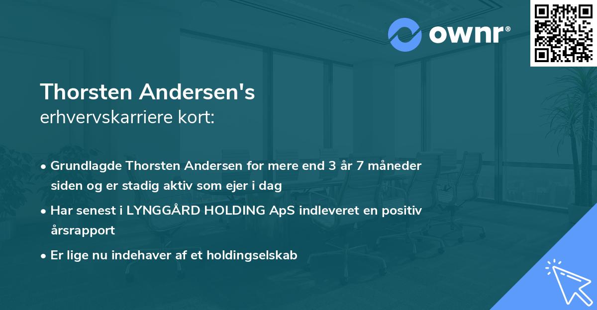 Thorsten Andersen's erhvervskarriere kort