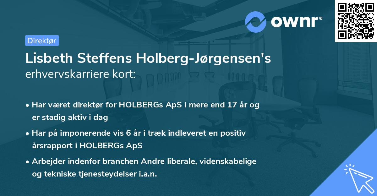 Lisbeth Steffens Holberg-Jørgensen's erhvervskarriere kort