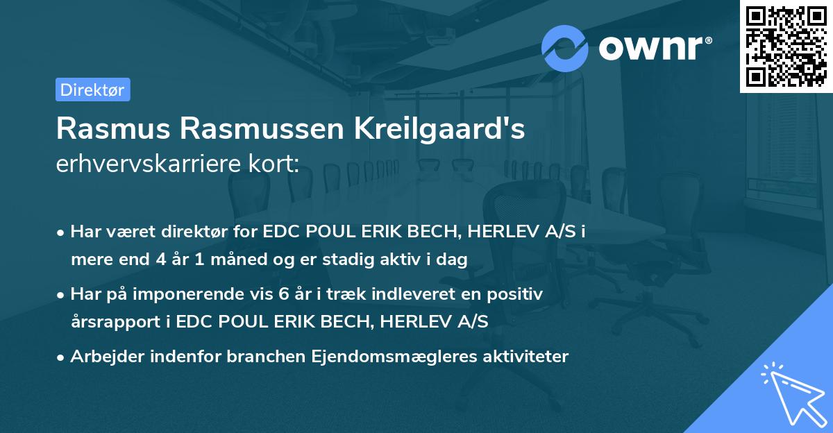 Rasmus Rasmussen Kreilgaard's erhvervskarriere kort