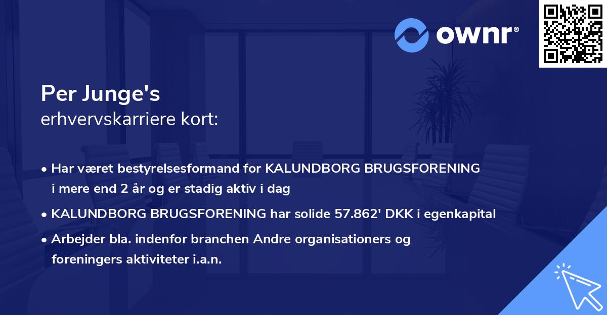Per Junge's erhvervskarriere kort
