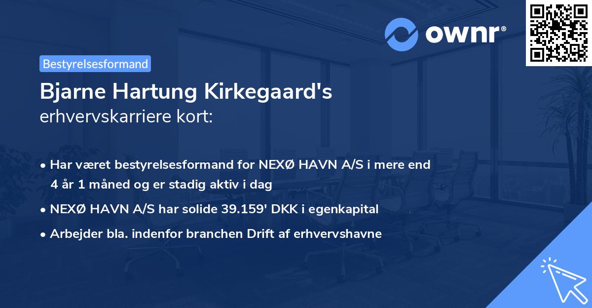 Bjarne Hartung Kirkegaard's erhvervskarriere kort