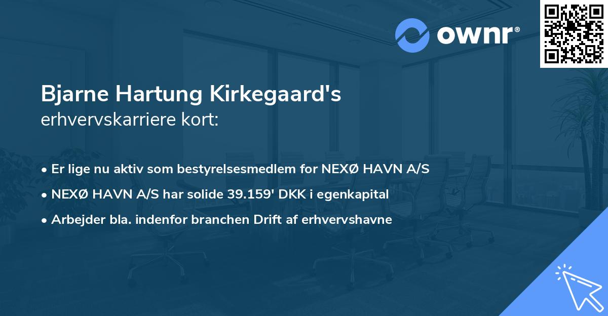 Bjarne Hartung Kirkegaard's erhvervskarriere kort